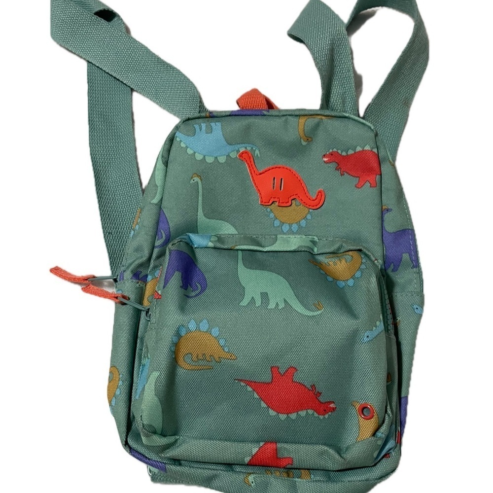 Dinosaur Print Kids Backpack Green Toddler Preschool - Picture 3 of 5